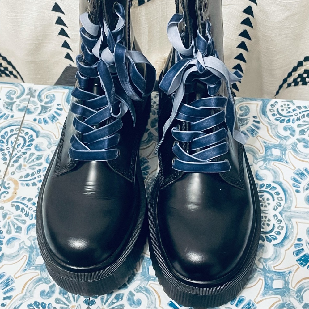 Jeffrey Campbell Sopas Lugged Platform Leather Combat Boot Black Size 8.5 - Picture 15 of 15